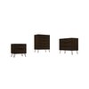 Manhattan Comfort Rockefeller 5-Drawer Dresser, 3-Drawer Dresser and 2-Drawer Nightstand in Brown 177GMC5